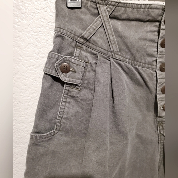 Palmetto's Vintage Super High Waist Button Fly Cargo Utility Pants Army Green - Picture 3 of 7